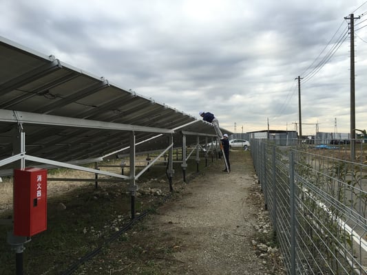 午後の第一発電所、モジュール固定検査と増し締め作業（１）