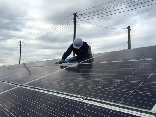 午後の第一発電所、モジュール固定検査と増し締め作業（２）