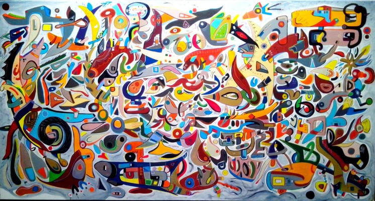 "Marie de Gournay" 170x90 cm acrylique et huile sur toile 2015.