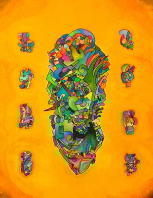 Intento de lucidez (Essai de Lucidité) 92x75 cm, 2008, acrylique sur toile.