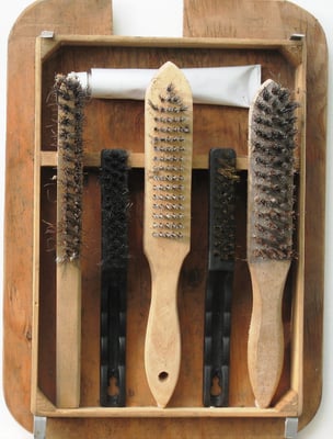 "after Dinner" - Materialmix auf Holz - 27,5 x 38 - 2009