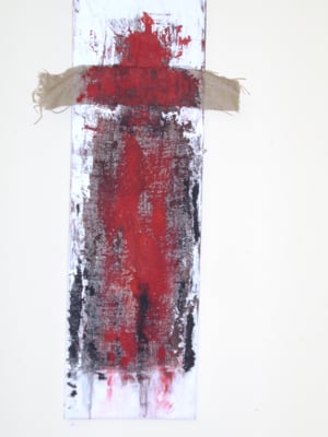 "Glaube" - Acryl auf Leinwand, Rupfen - 30 x 100 - 2011