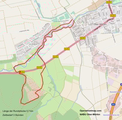 Der Rundkurs führte durch die Biotope: Bachaue, Mischwald, Streuobstwiesen und Feldflur (Wiesen und Äcker).