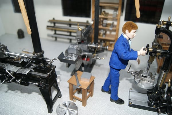 Drehmaschine, Hobelmaschine und Bohrmaschine - Alles in 1:12 und funktionsfähig