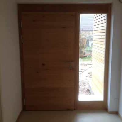 Innenansicht Drücker / Dreifach Bänder und Schoßriegel in Edelstahl 