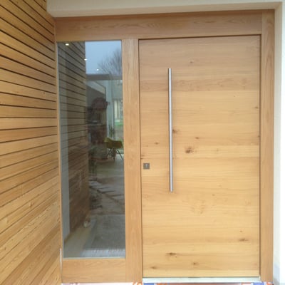 Rustikal Türblatt mit Edelstahl Griff Seitenteil Doppelglasscheibe 