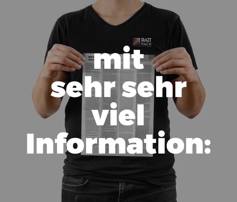 Outserts, notices d'emballage, notices - optimisez votre emballage secondaire avec RATTPACK®. Le papier fin le rend possible. 40-60g/m2 avec une opacité élevée. www.rattpack.de - beaucoup d'informations