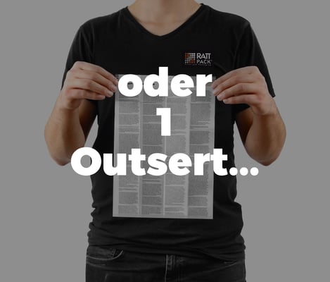 Outserts, notices d'emballage, notices - optimisez votre emballage secondaire avec RATTPACK®. C'est possible grâce au papier fin. 40-60g/m2 avec une opacité élevée. www.rattpack.de - pour les instructions d'utilisation.