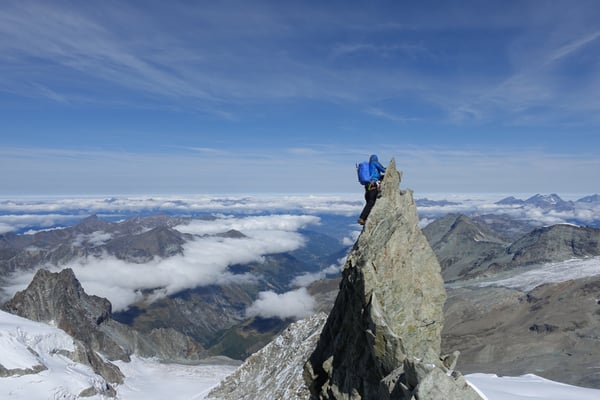 nordgrat im abstieg - le rasoir