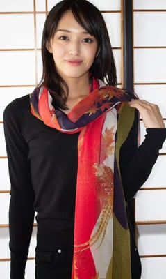 加賀友禅・ベクターデジタルデザイン和柄スカーフ