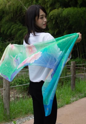 加賀友禅・ベクターデジタルデザイン和柄スカーフ