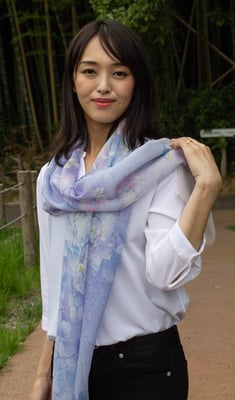 加賀友禅・ベクターデジタルデザイン和柄スカーフ