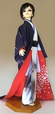 加賀友禅・ベクターデジタルデザイン・スーパードルフィ ミニチュア着物