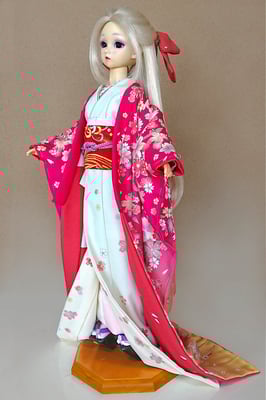 加賀友禅・ベクターデジタルデザイン・スーパードルフィ ミニチュア着物