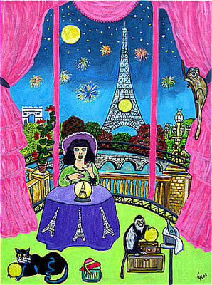 Pariser Zaubernacht, 40 x 30 cm, Acryl auf Leinwand