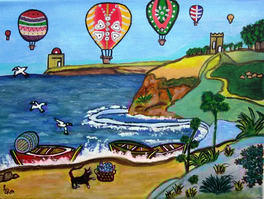 Küstenblick, 30 x 25 cm, Acryl auf Leinwand