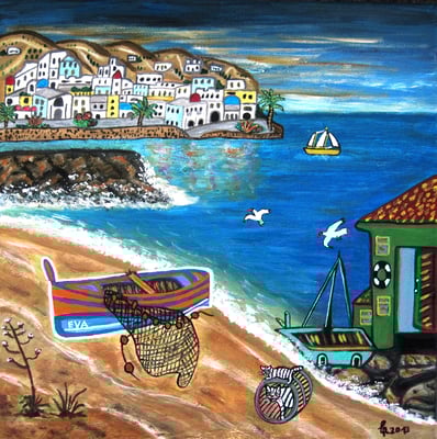 Flair des Südens, 30 x 30 cm, Acryl auf Leinwand