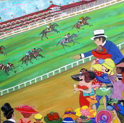 Baden Racing, 80 x 80 cm, Acryl auf Leinwand