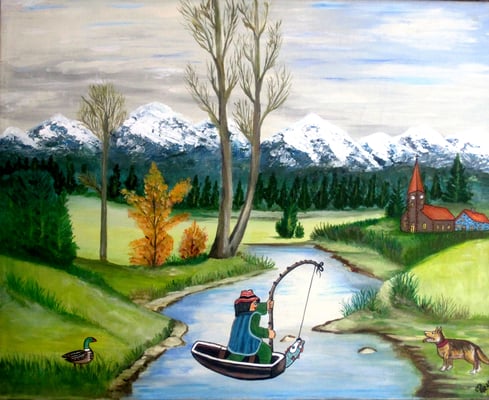 Fischers Fritz, 60 x 50 cm, Acryl auf Leinwand