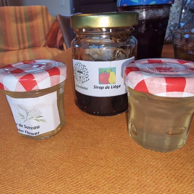 La Buissière, le panier d'accueil avec la Gelée de sureau maison