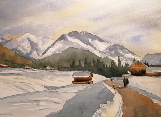 Winterliche Landschaft, 40 x 30 cm