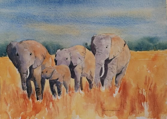 Elefanten, 40 x 30 cm