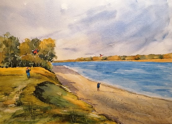 Strandbad Kritzendorf bei Greifenstein, 40 x 30 cm