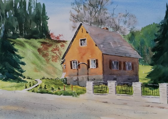Einfamilienhaus, 40 x 30 cm