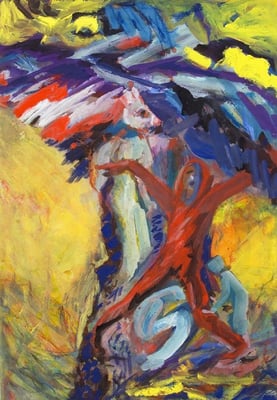 Unterdach | Gouache auf Papier | 2001 | 50x70cm