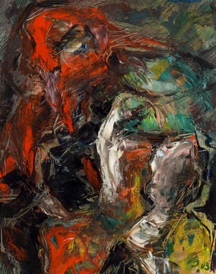 Bibliothekar | Öl auf Papier | 2003 | 40x50cm