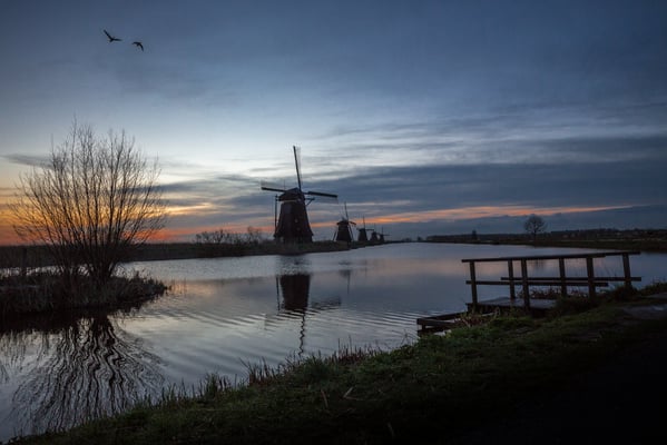 Sunrise at Kinderdijk