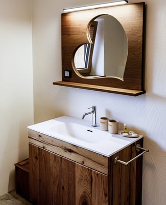 Ein fröhliches naturnahes Badezimmer