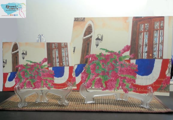 Modelo: "Celebra con Panamá", reproducción de tema balcón en el Casco Antiguo decorado con veraneras y el tricolor de Fiestas Patrias. 2 Tamaños disponibles: 5x7 y 8.5x11.