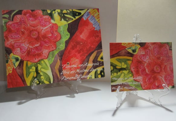 Modelos: “Flor y Ave de Mola” (izquierda) y “Flor de Mola” (derecha), inspirados en las tradicionales molas panameñas.  2 Tamaños disponibles: 5x7 y 8.5x11.        