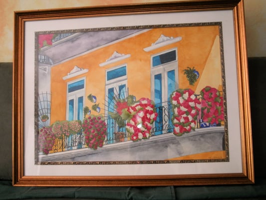 “Sorpresa de Colores en un Balcón Casco Antiguo”.  ACUA. HORIZONTAL ENMARCADA   Tamaño:  27.5 plgs ancho por 19.5 plgs de alto, 70 cm de ancho x 50 cm de alto. (Sin marco).  Con enmarcado mide: 86 cm (33.75 plgs)  ancho x 66cm(26plgs) Precio:$350.00USD