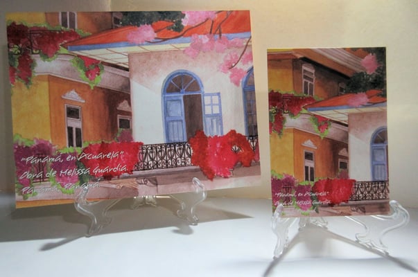 A detalle modelos reproducciones "Vida, en el Casco Antiguo", en sus dos 2 Tamaños disponibles:  8.5x11 (formato mediano), 5x7 (formato chico).