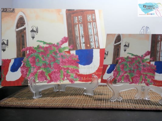 A detalle modelos reproducciones "Celebra con Panamá", en sus dos 2 Tamaños disponibles:  8.5x11 (formato mediano), 5x7 (formato chico).