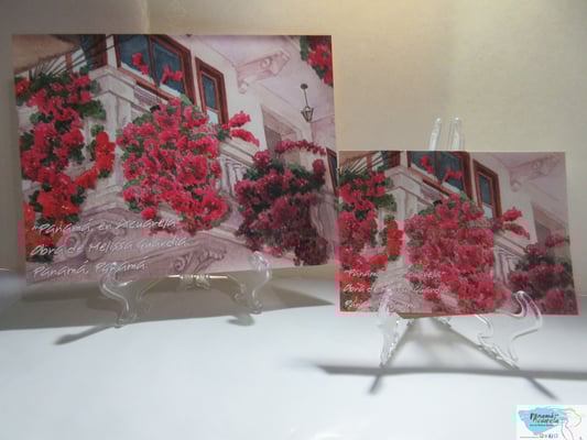 Modelo: "A lo largo del Balcón", reproducción de tema de balcón de Casco Antiguo con balaustres y detalladas veraneras. 2 Tamaños disponibles: 8.5"x11" y 5"x7". Precio 5x7, 18.00 USD + Gastos de Envío.  8.5x11: 28.00 USD + Gastos de envío.