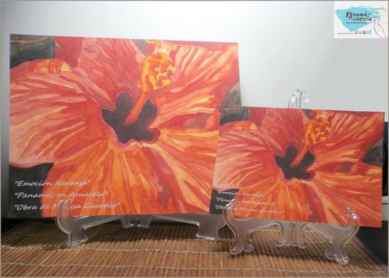 A detalle modelos reproducciones "Emoción Naranja", en sus dos 2 Tamaños disponibles:  8.5x11 (formato mediano) y 5x7 (formato chico).