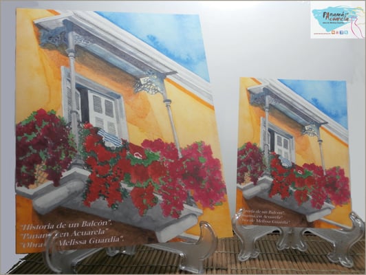 Modelo: "Historia de un Balcón", reproducción de tema balcón en el Casco Antiguo decorado con veraneras y ropa al sol, incluyendo camiseta roja. 2 Tamaños disponibles: 8.5x11 y 5x7.