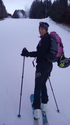 Jasmin bei unserer ersten Tour auf´s Dreiländereck...