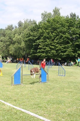 Manuela Baumgartner mit Flann vom sonnigen Garten