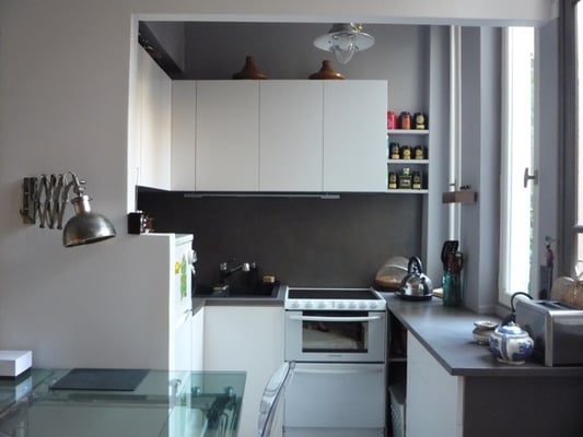 Cuisine en béton ciré Mercadier.