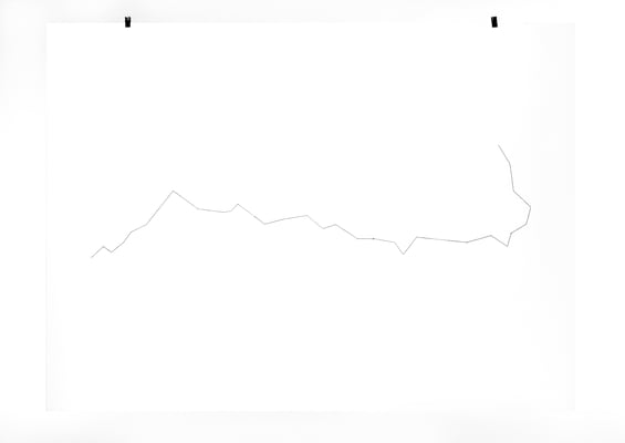 Beate Gärtner | Fadenzeichnung nach Stadtplan | 2017 | paper_ thread | front side | 69x95cm |  Foto@Bernhard Rieks