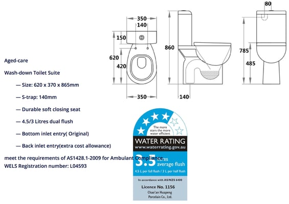 KDK CLOSE COUPLE TOILET KDK006 KDK009 KDK019