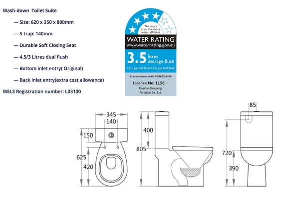 KDK CLOSE COUPLE TOILET KDK006 KDK009 KDK019