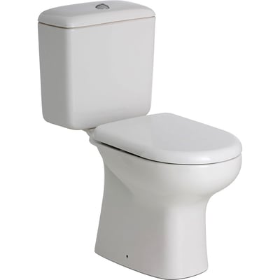 RAK Fienza Liwa Closed Coupled Toilet Suite Ivory Beige White p-trap s-trap