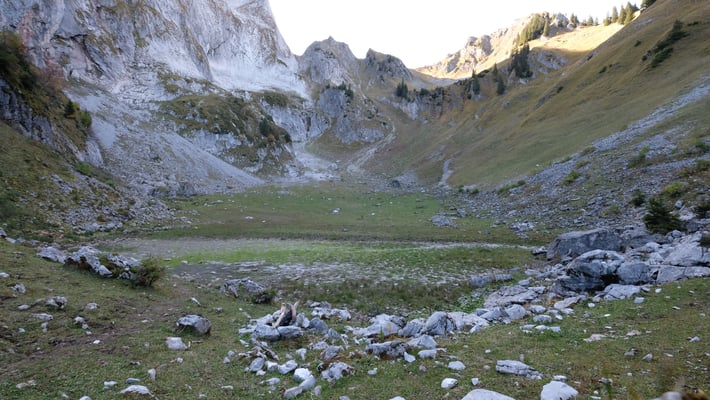 Es hat kaum Wasser im Gour de Comborsin