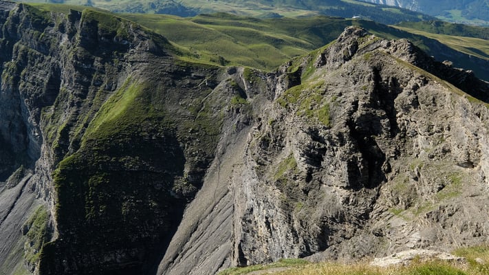 Mein Aufstiegsweg durch die Geröllrinne 