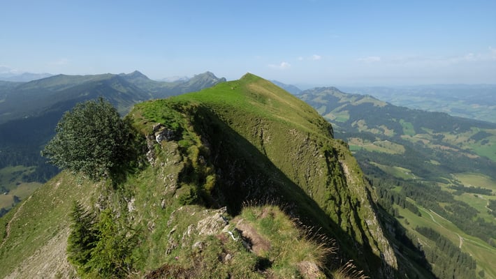 Der Übergang vom Hängst zum Schimbrig ist von oben nicht so gut zu erkennen